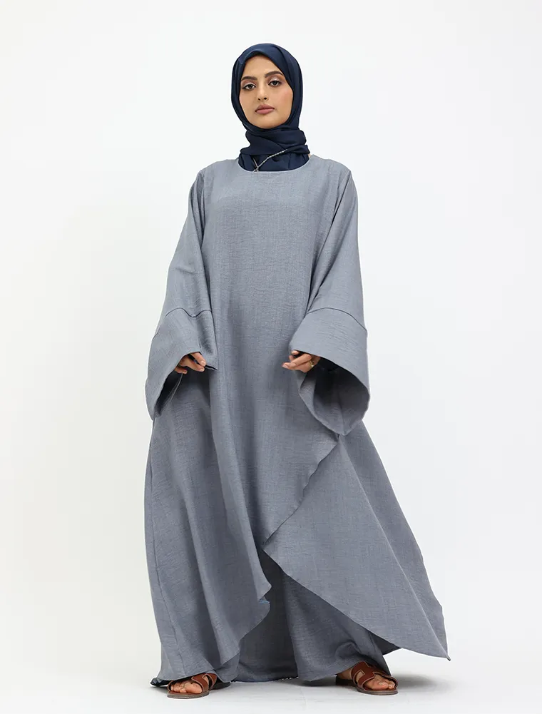 Denim Linen Feel Wrap Co Ord Set